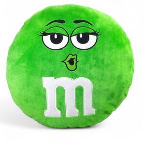 M&M's Green Round 14” Plush Throw Pillow Decor
